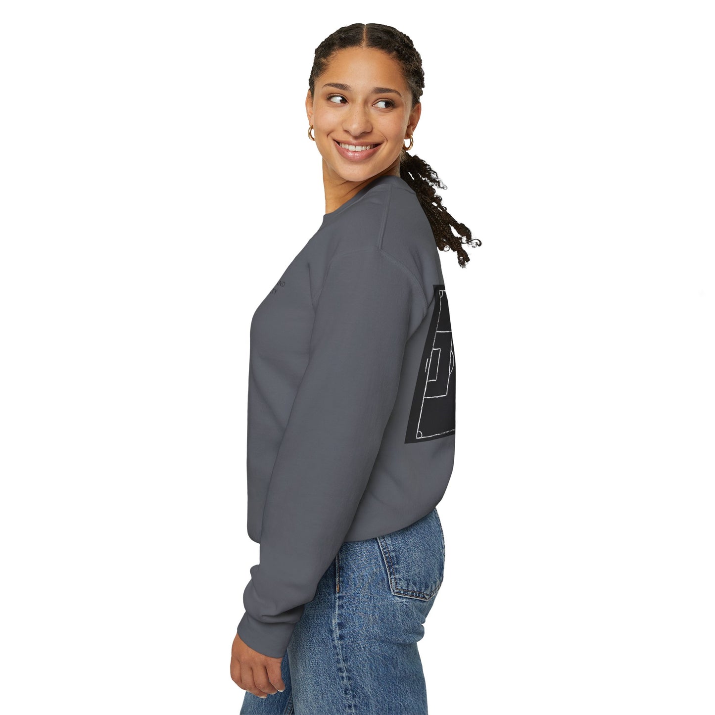 Soccer Tactics Crewneck Sweatshirt — Chalkboard Field Play Graphic