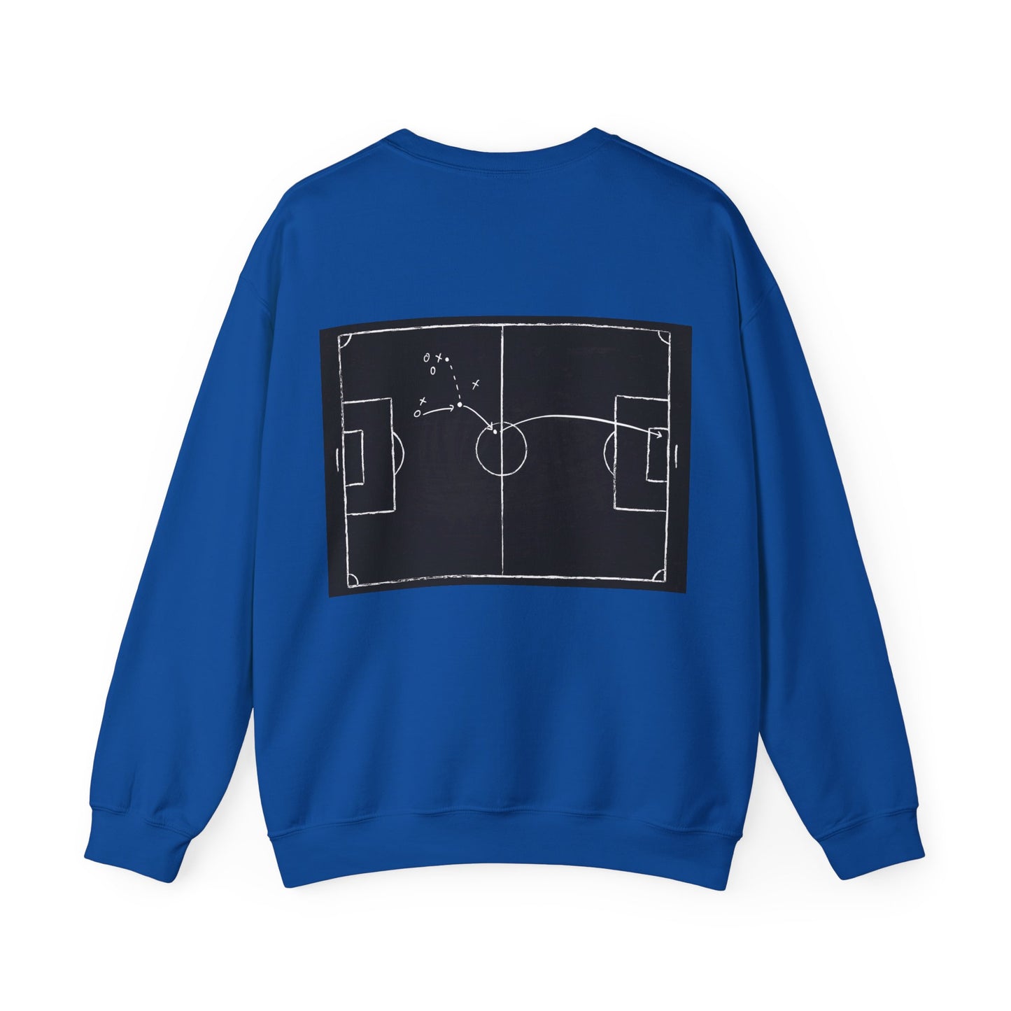 Soccer Tactics Crewneck Sweatshirt — Chalkboard Field Play Graphic