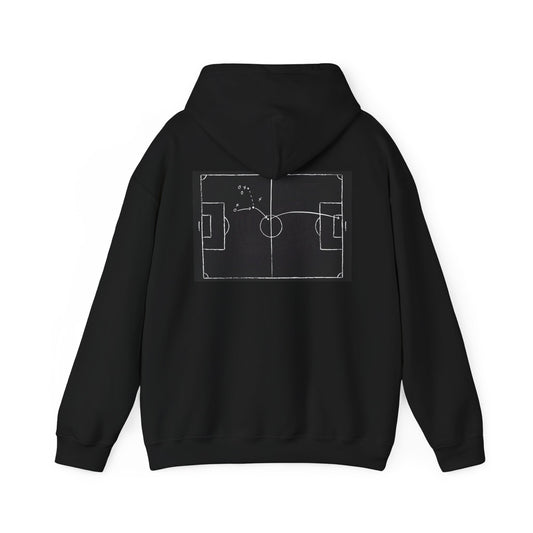 Football Chalkboard Strategy Hoodie – Tactical Football Pitch Graphic