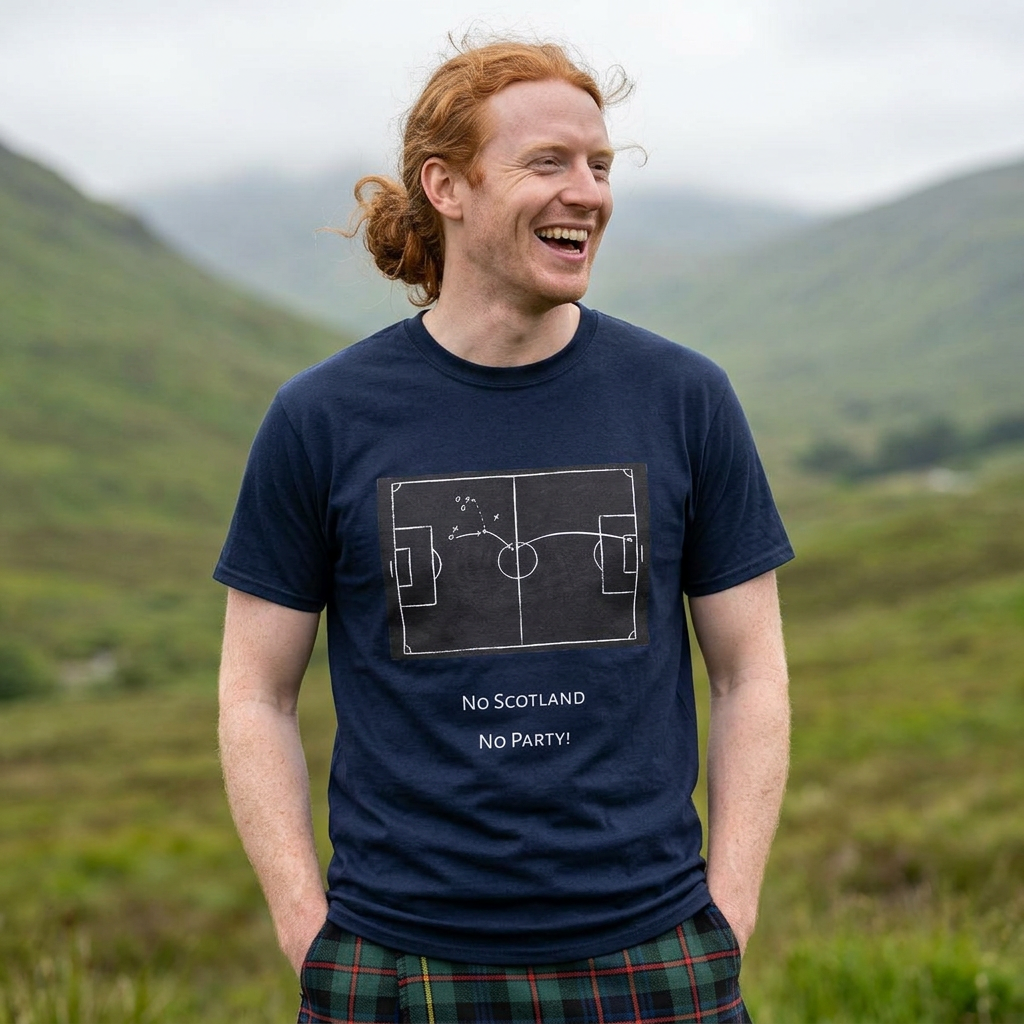 Scotland Qualifier Tactic Chalkboard Tee - no Scotland, no party