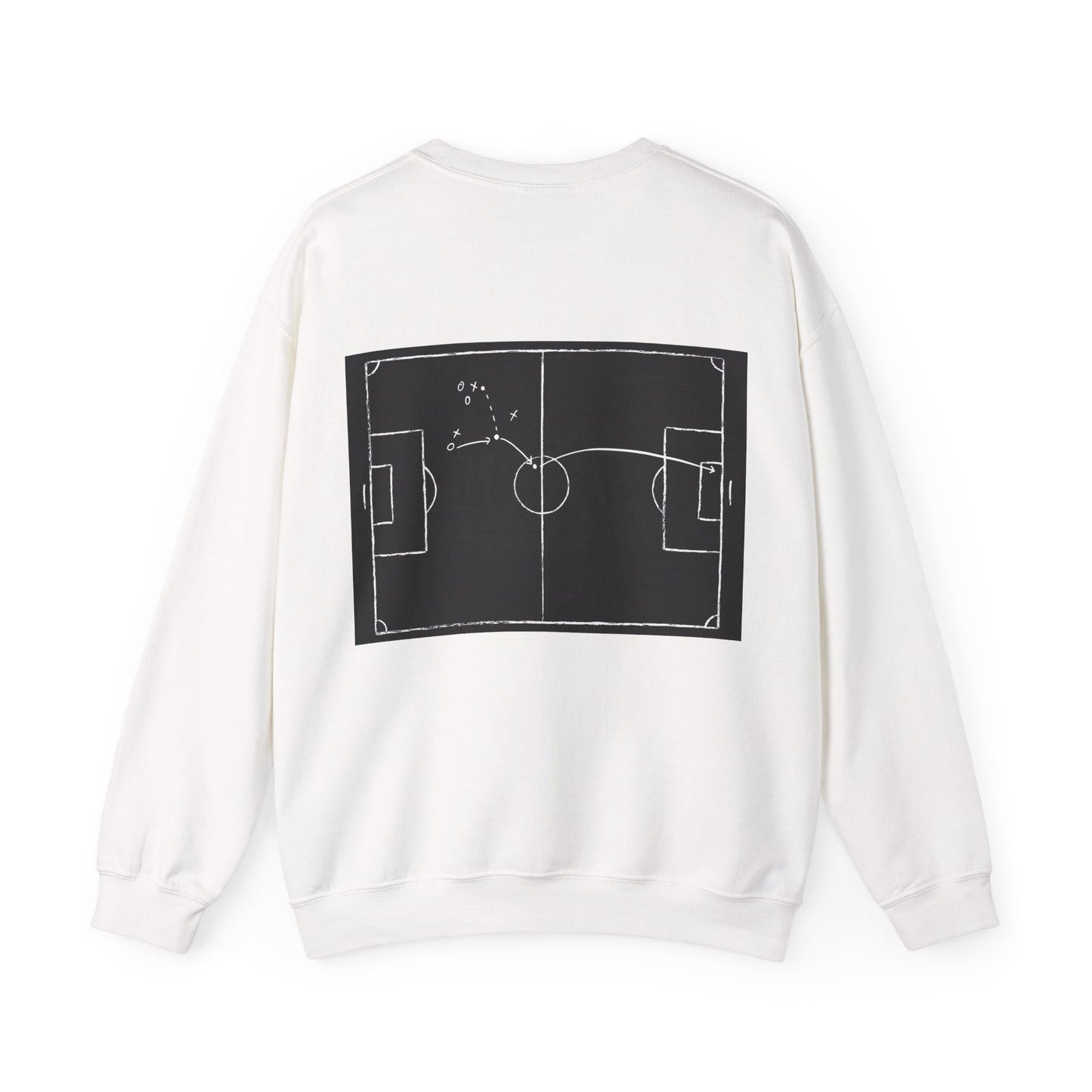 Soccer Tactics Crewneck Sweatshirt — Chalkboard Field Play Graphic